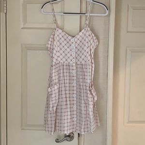 White and pink checkered dress